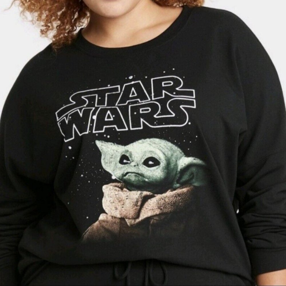 Women's Star Wars Baby Yoda Graphic Sweatshirt - Black XL